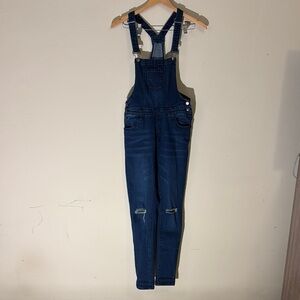 Women’s Fashion Nova Dark Blue Denim Overalls size Medium